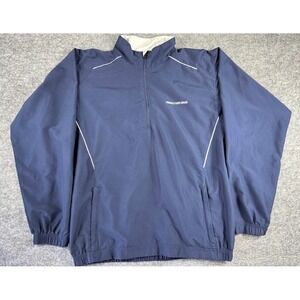 PAGE & TUTTLE Golf Mens Large Blue Windbreaker 1/4 Zip‎ Long Sleeve Free Swing